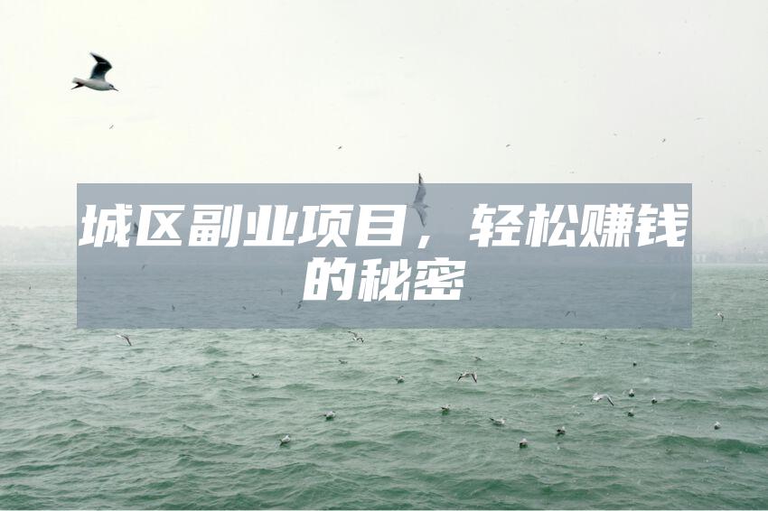 城区副业项目,轻松赚钱的秘密