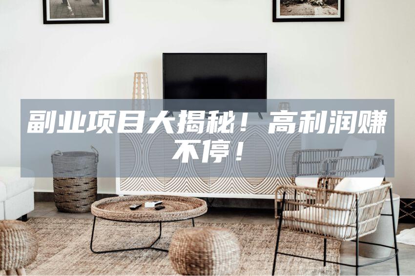 副业项目大揭秘!高利润赚不停!