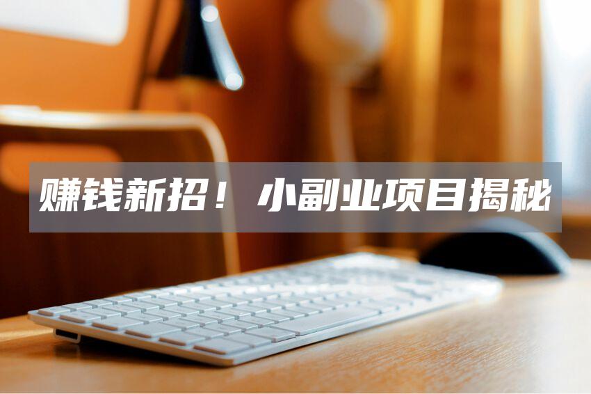 赚钱新招！小副业项目揭秘