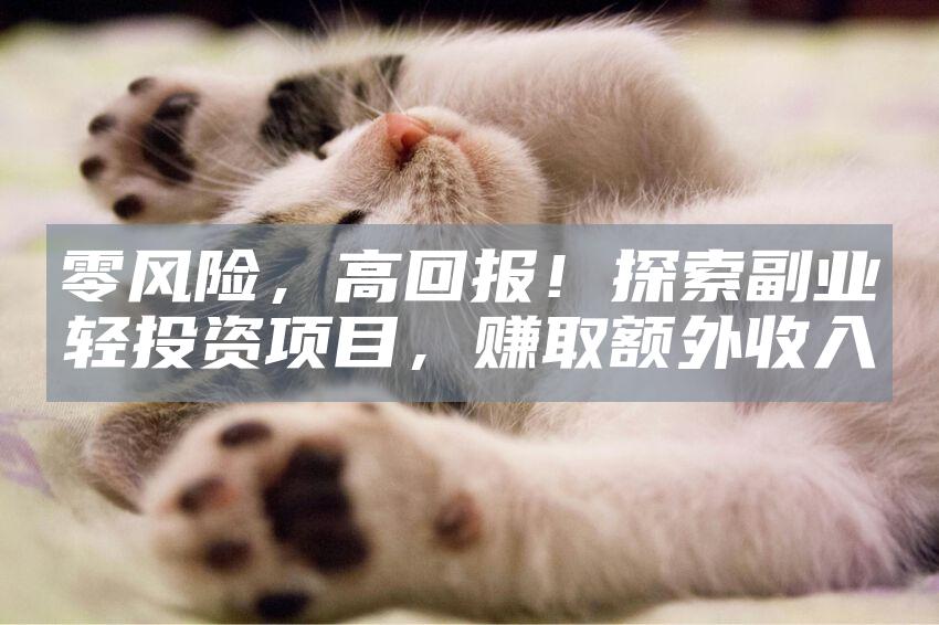 零风险，高回报！探索副业轻投资项目，赚取额外收入