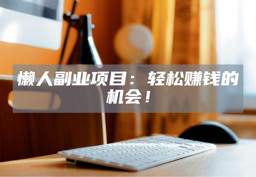 懒人副业项目：轻松赚钱的机会！