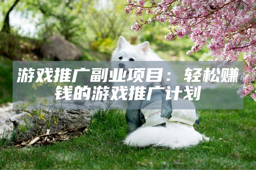 游戏推广副业项目：轻松赚钱的游戏推广计划