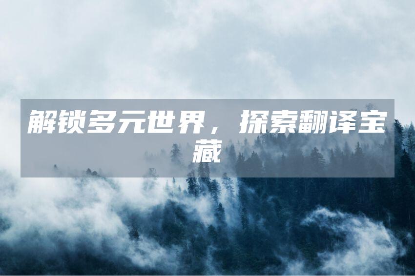 解锁多元世界，探索翻译宝藏