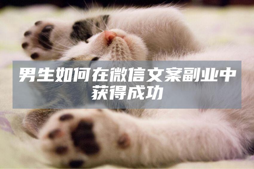 男生如何在微信文案副业中获得成功
